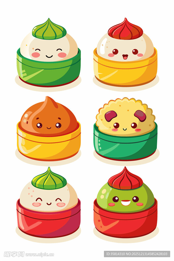 可爱卡通包子组合