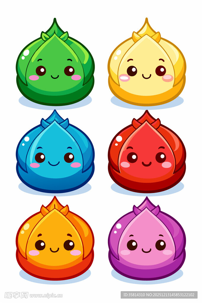 可爱卡通彩色表情小包子