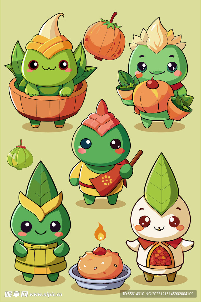 可爱蔬菜精灵欢乐聚会