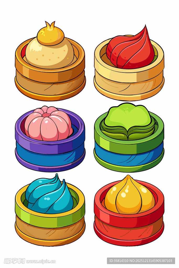 多彩美味小笼包