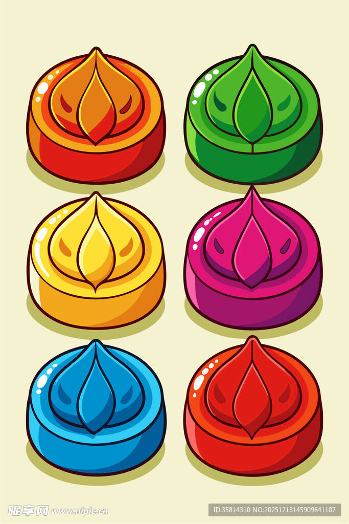 多彩卡通风格小帽子