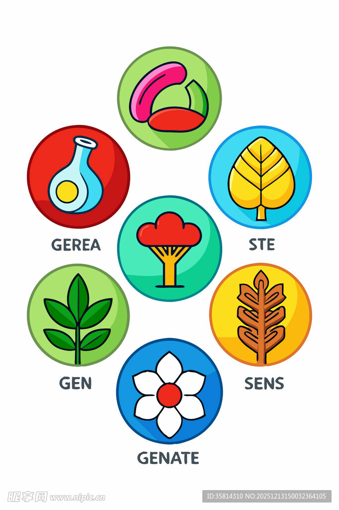 多彩植物主题图标集合