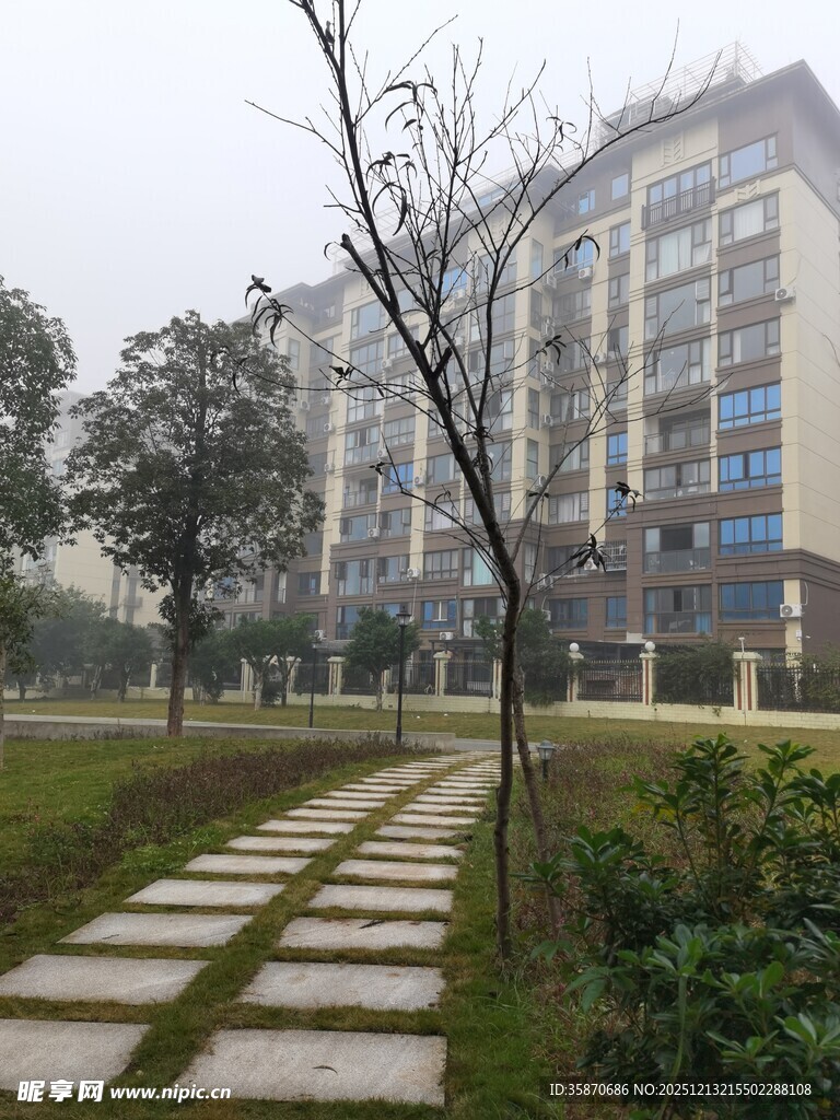 小区内的宁静步道景观