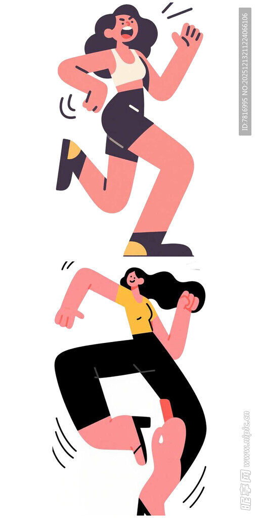 活力女性的动感运动瞬间