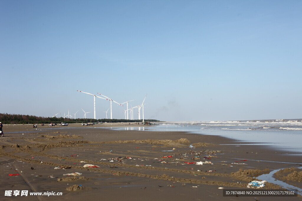 海边风力发电景观