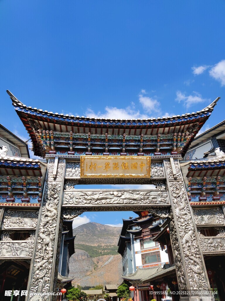 中式古典牌坊建筑景观