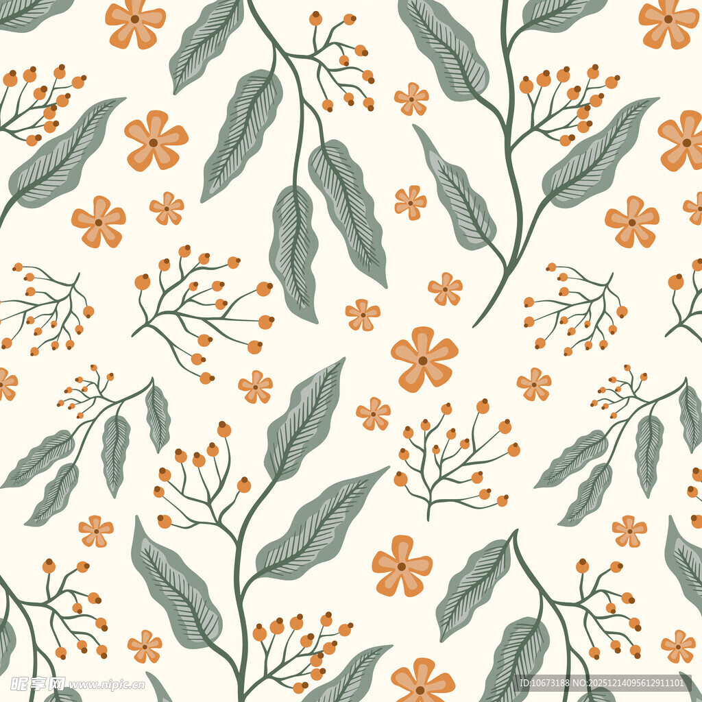 花卉植物图案背景纹理