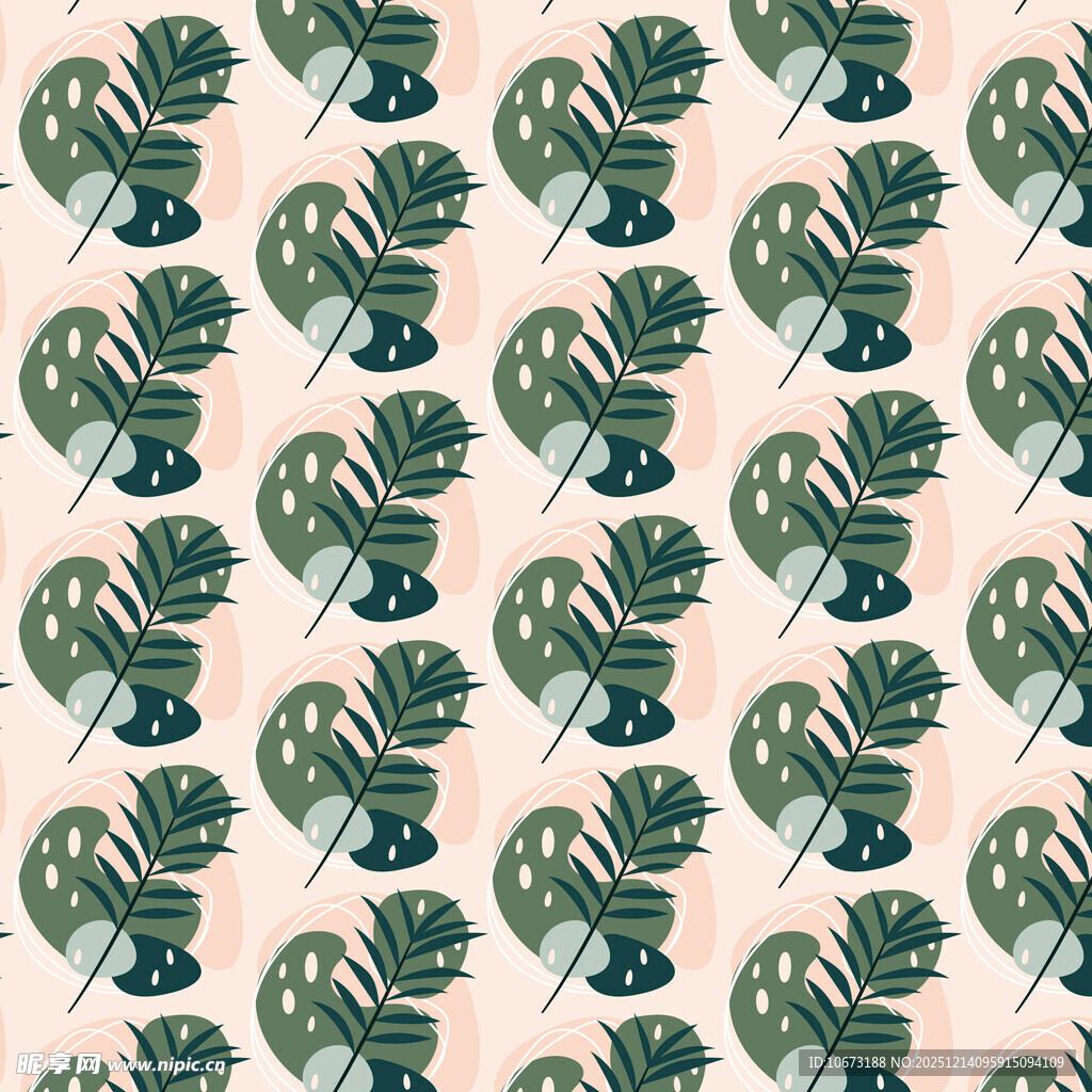 热带植物图案背景纹理