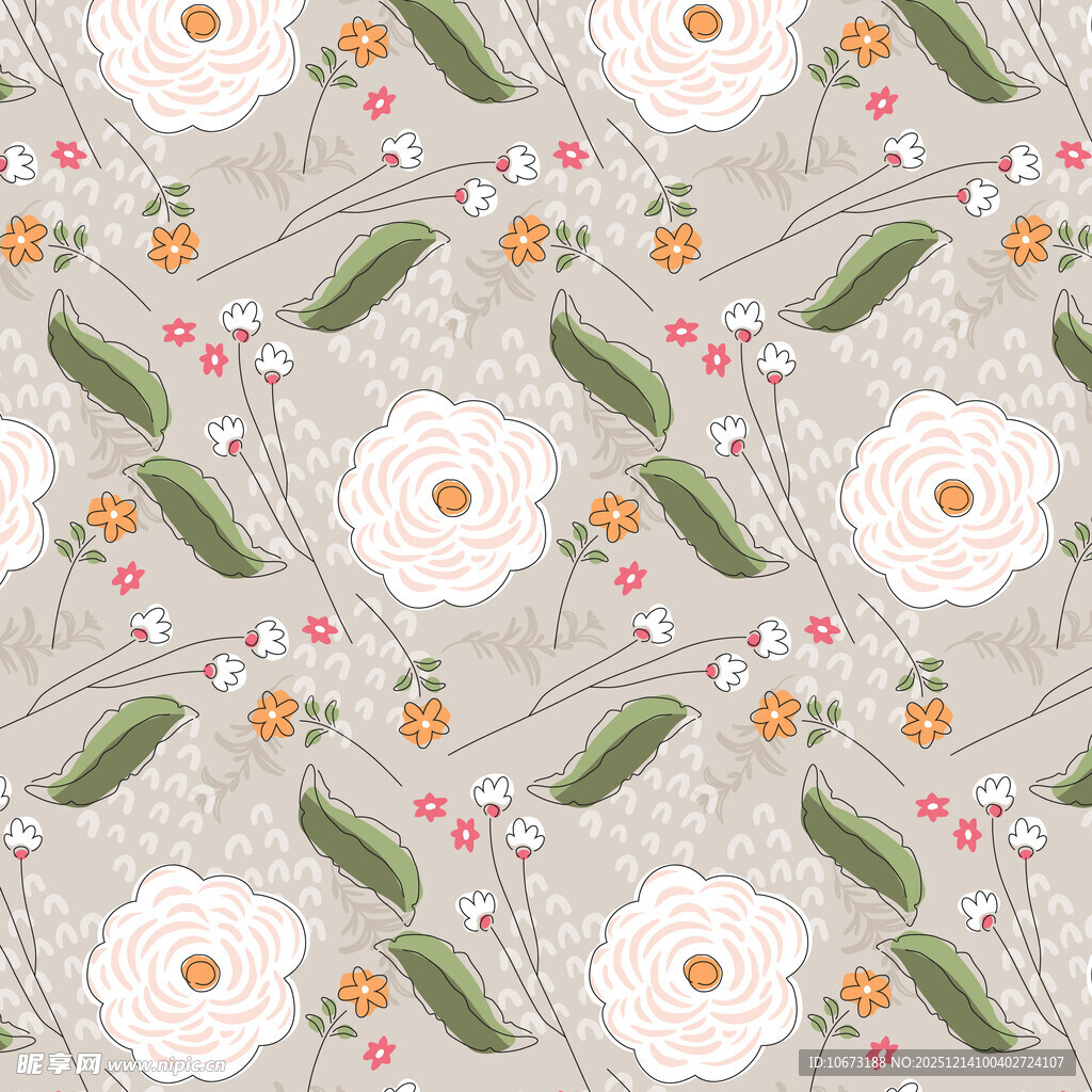 花卉图案布料纹理设计