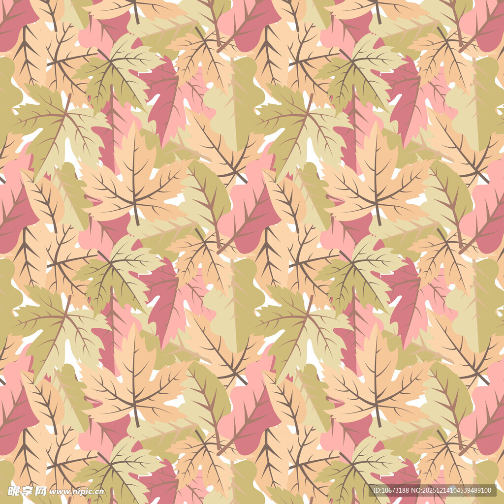 粉色叶子花卉图案背景