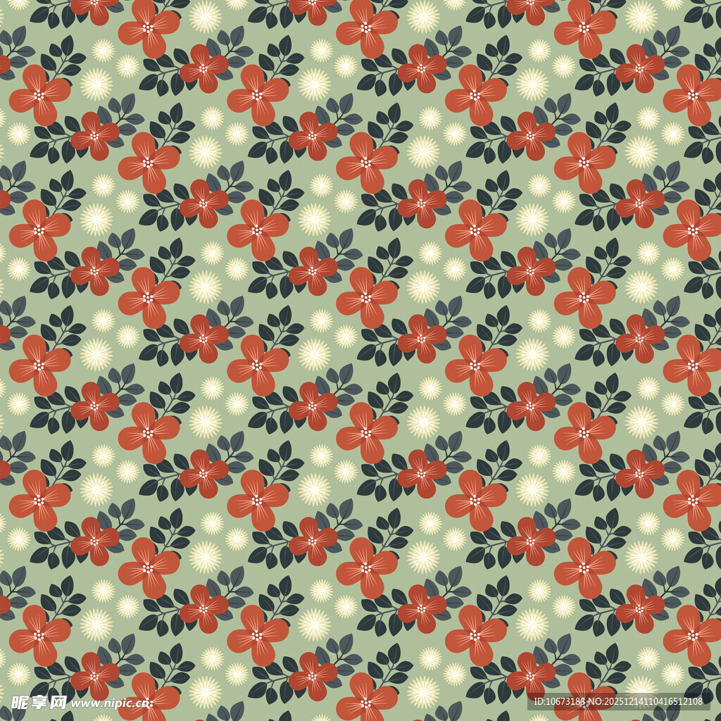 花卉几何图案布料纹理