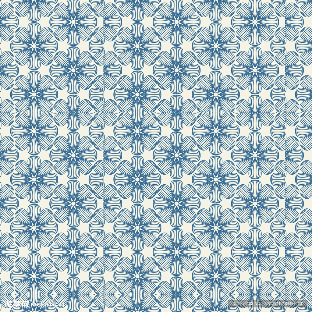 蓝白雪花几何图案纹理