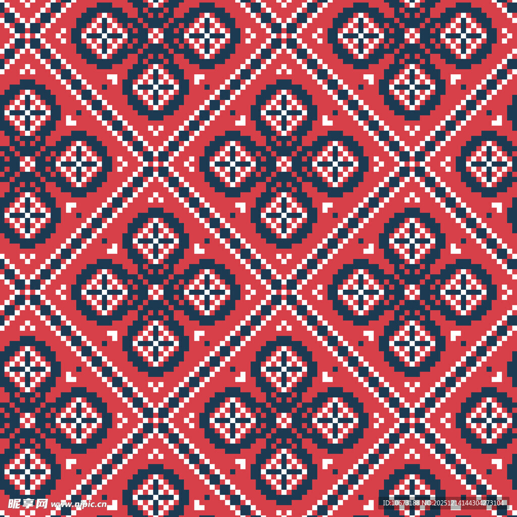 民族风几何图案织物纹理