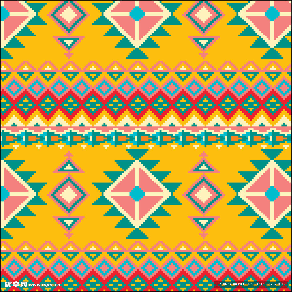 多彩几何民族风图案纹理