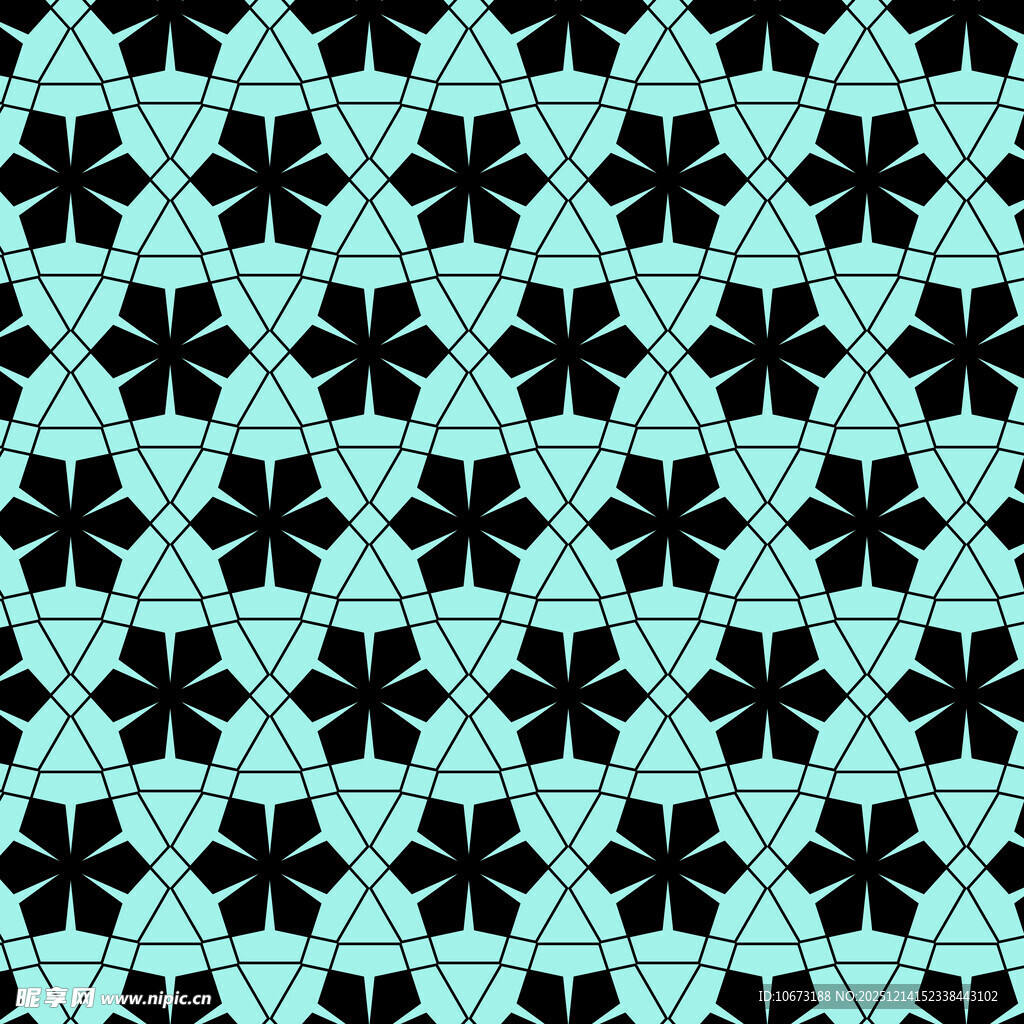 蓝黑几何图案无缝背景