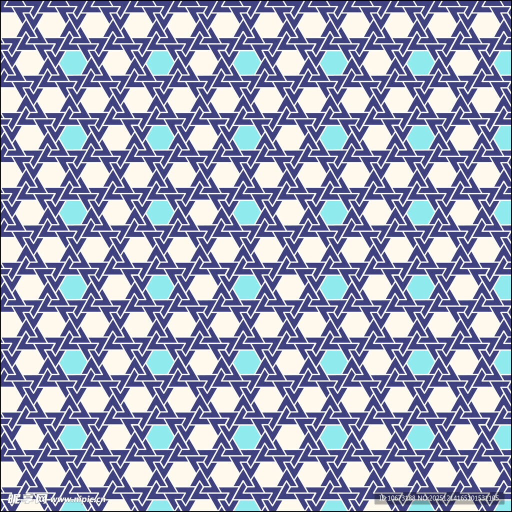 蓝白几何图案无缝背景图