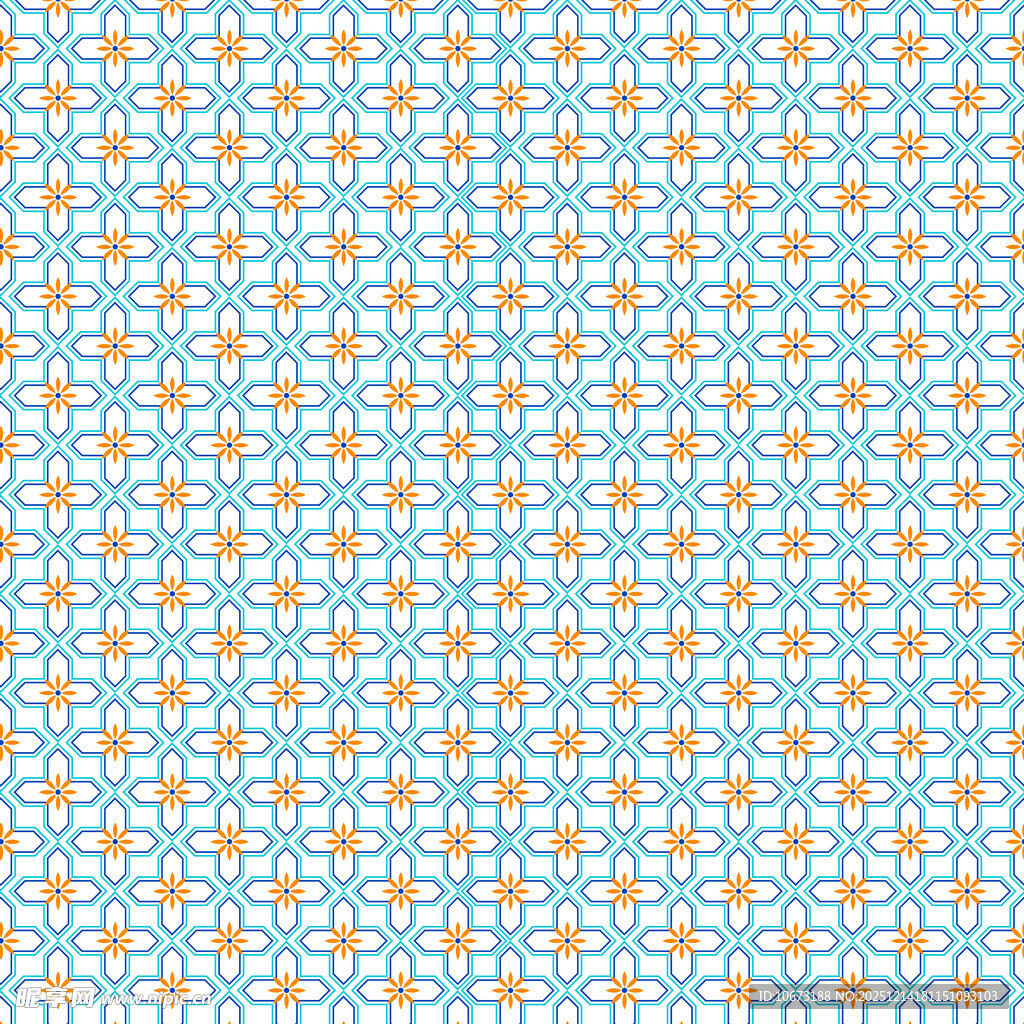 蓝底几何图案无缝背景