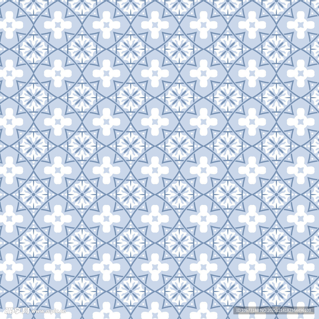 蓝白几何花纹图案背景