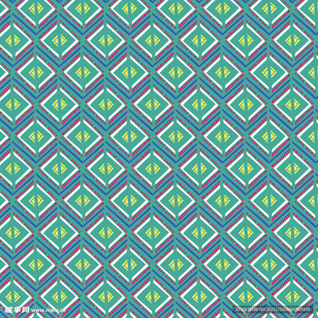 蓝绿几何图案无缝背景