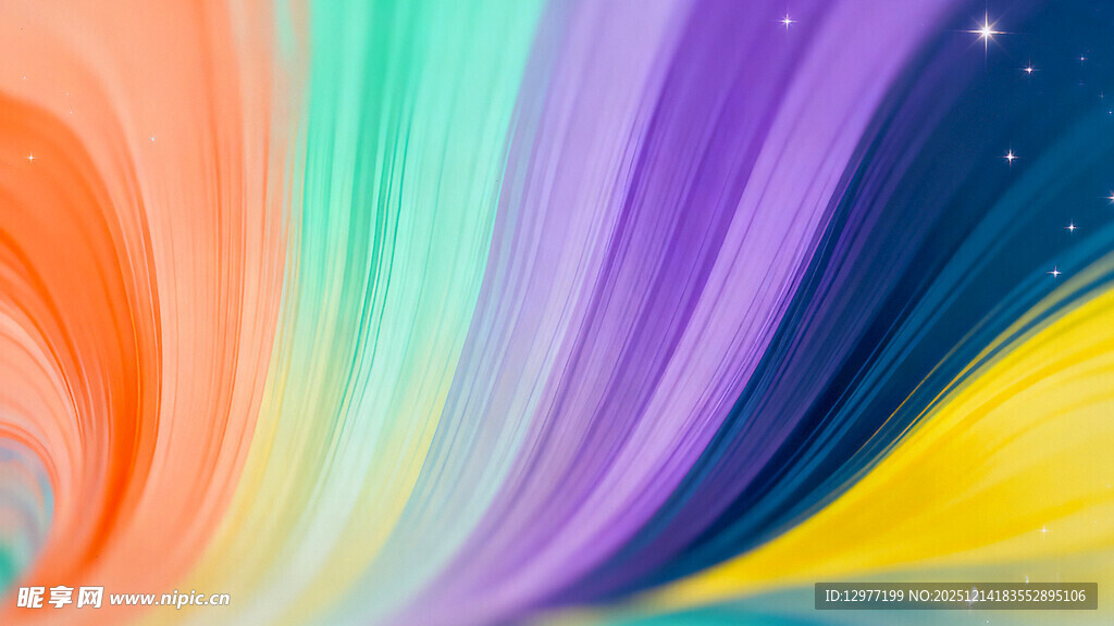 梦幻多彩渐变流体背景图