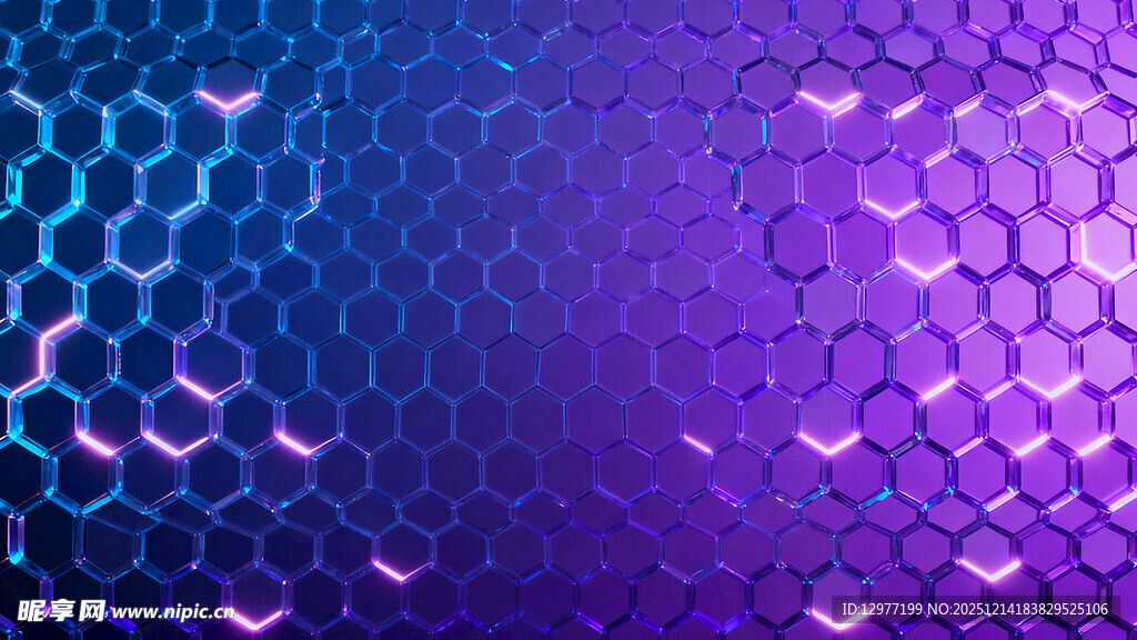 梦幻渐变六边形背景图案