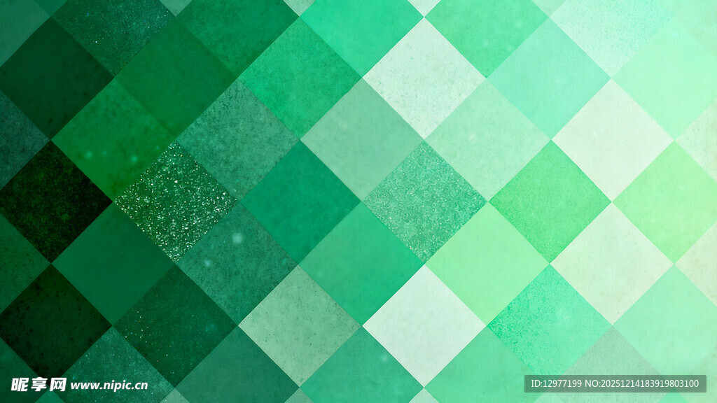 绿色几何菱形渐变背景图