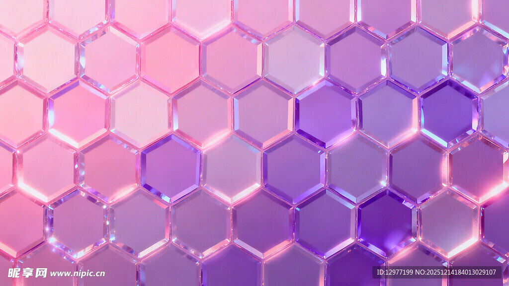 梦幻渐变六边形背景图案