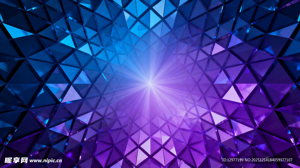 炫彩几何三角背景图案