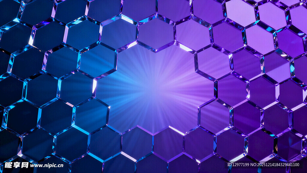梦幻六边形科技背景图案