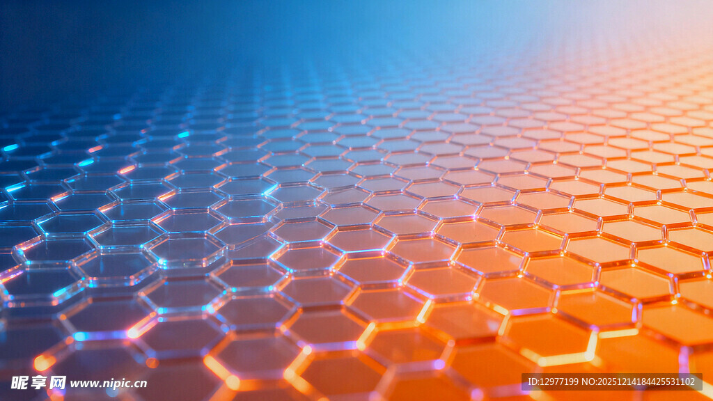 渐变蜂窝状科技纹理背景