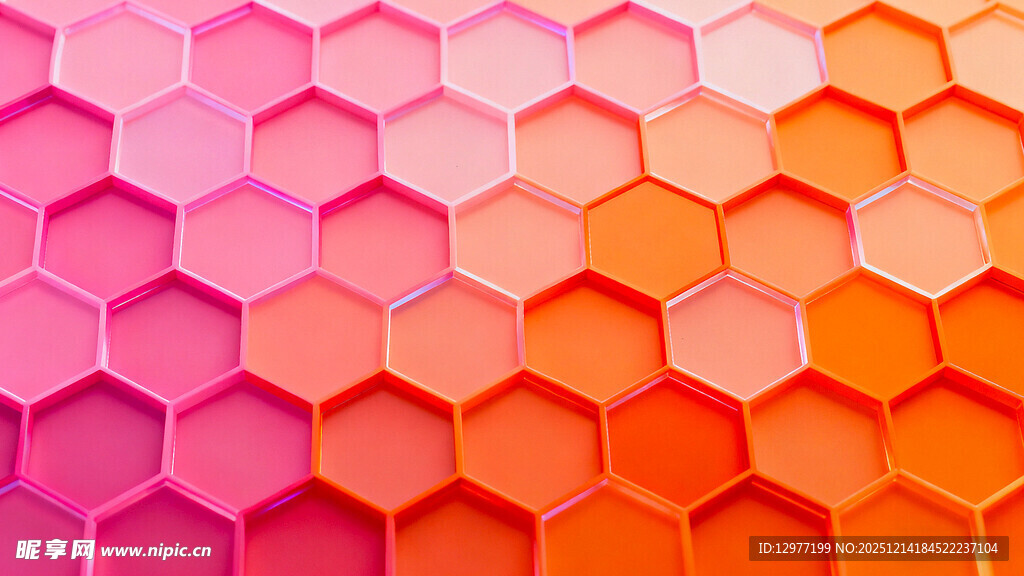 多彩六边形立体背景图案