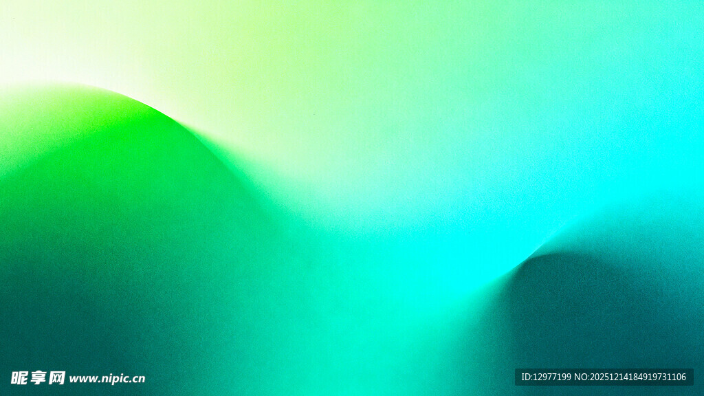 渐变绿蓝抽象山水背景