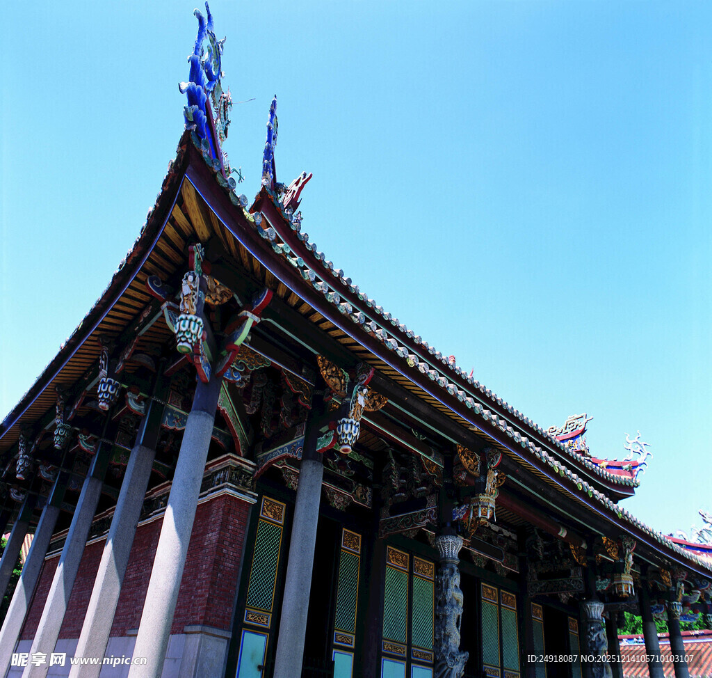 中式古建筑屋檐特写