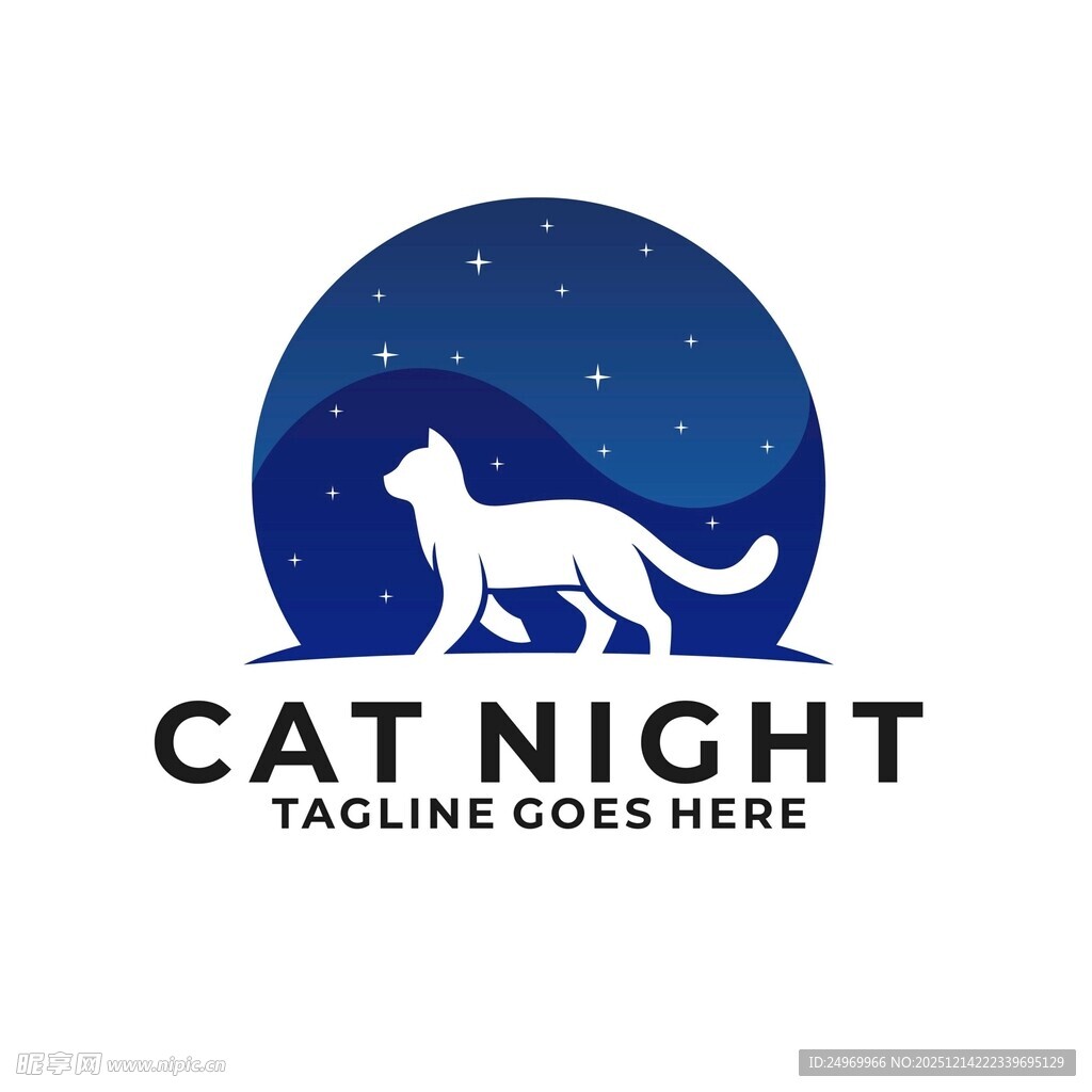 猫之夜标志设计