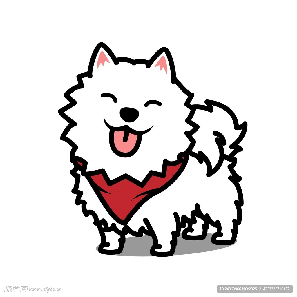 可爱戴围巾小狗卡通形象