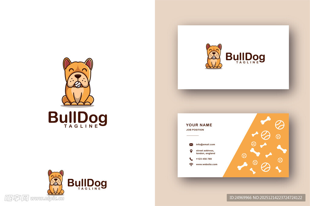 斗牛犬主题名片设计