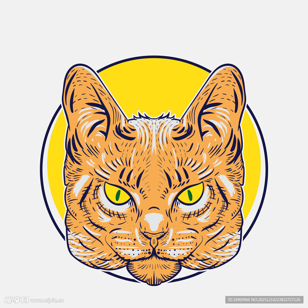 可爱橘猫头像插画