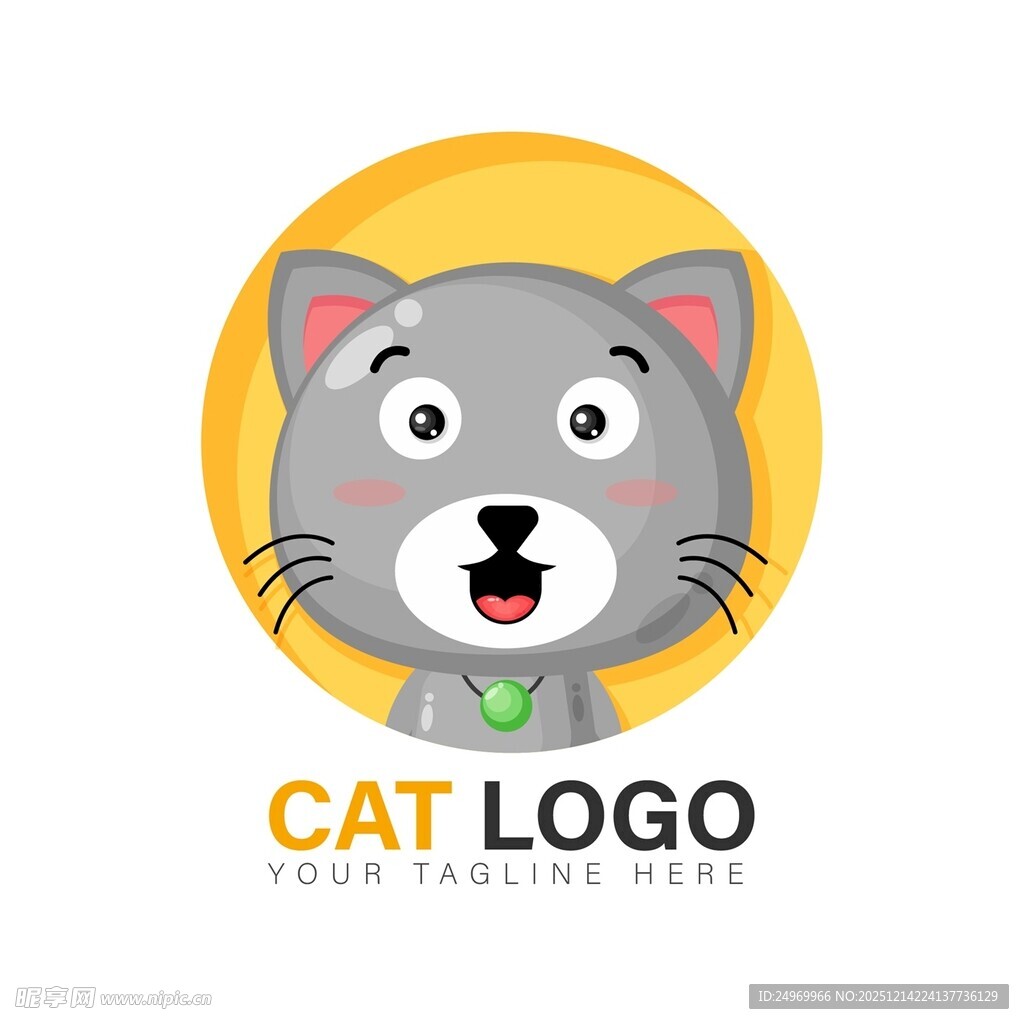 可爱猫咪标志设计