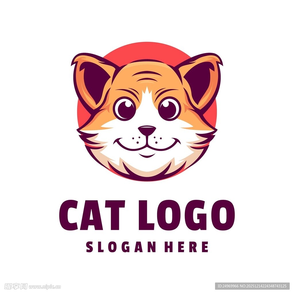 可爱猫咪标志设计