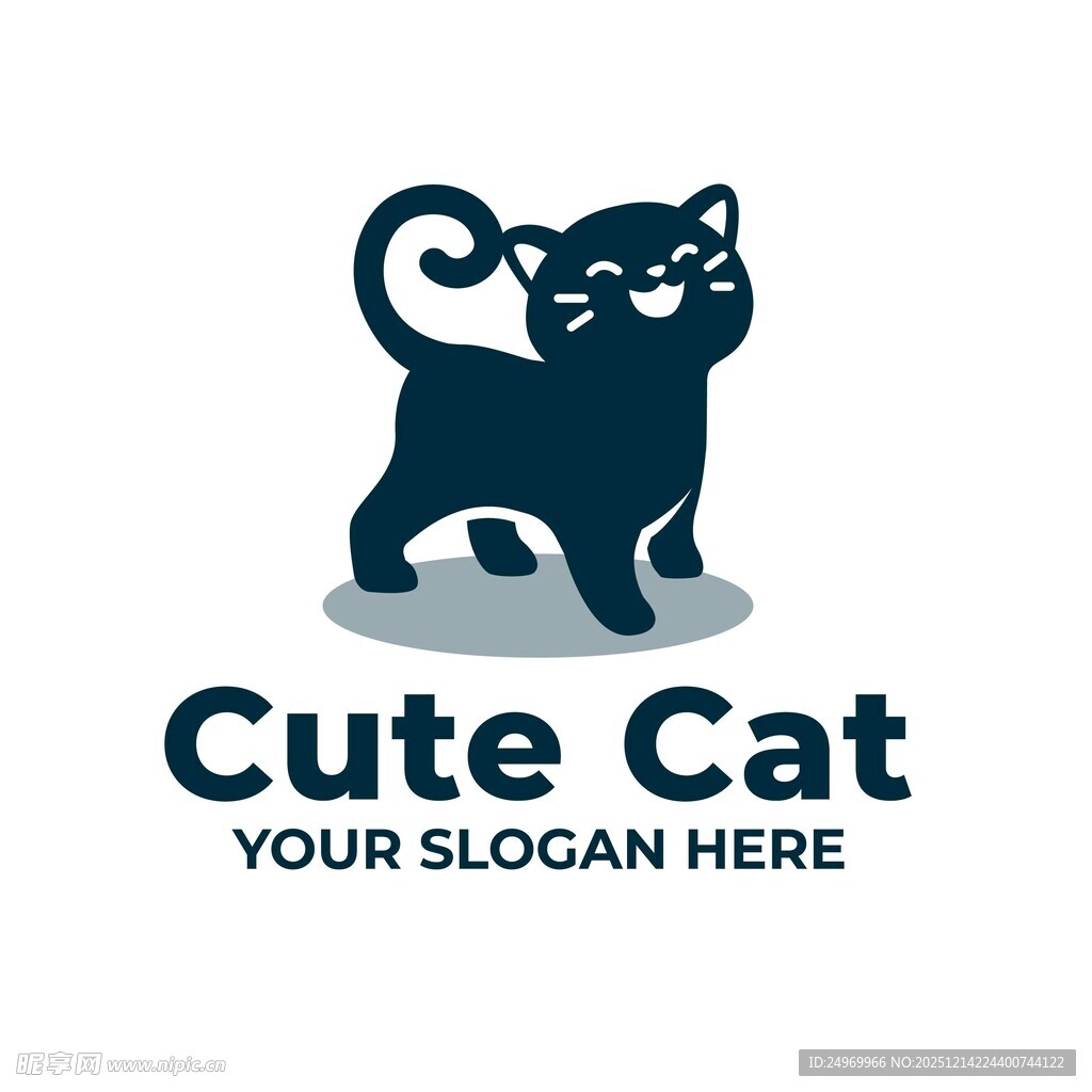 可爱猫咪标志设计