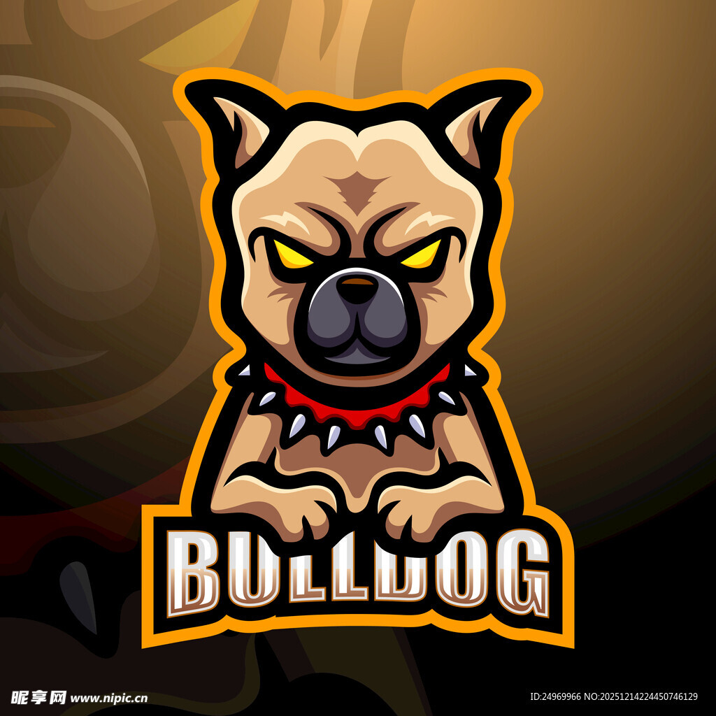 愤怒斗牛犬标志设计