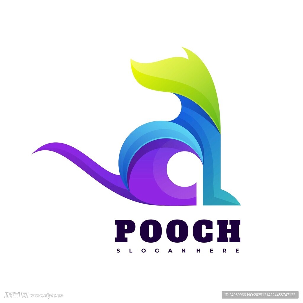 多彩狗狗标志设计