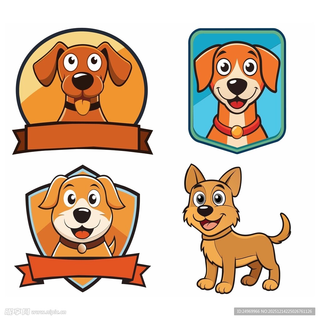 可爱狗狗卡通形象集合