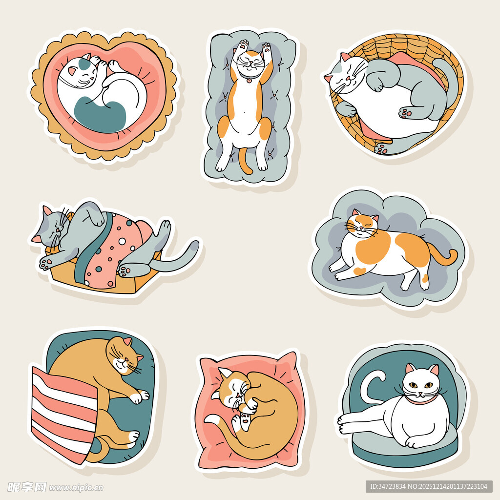 卡通猫咪贴纸