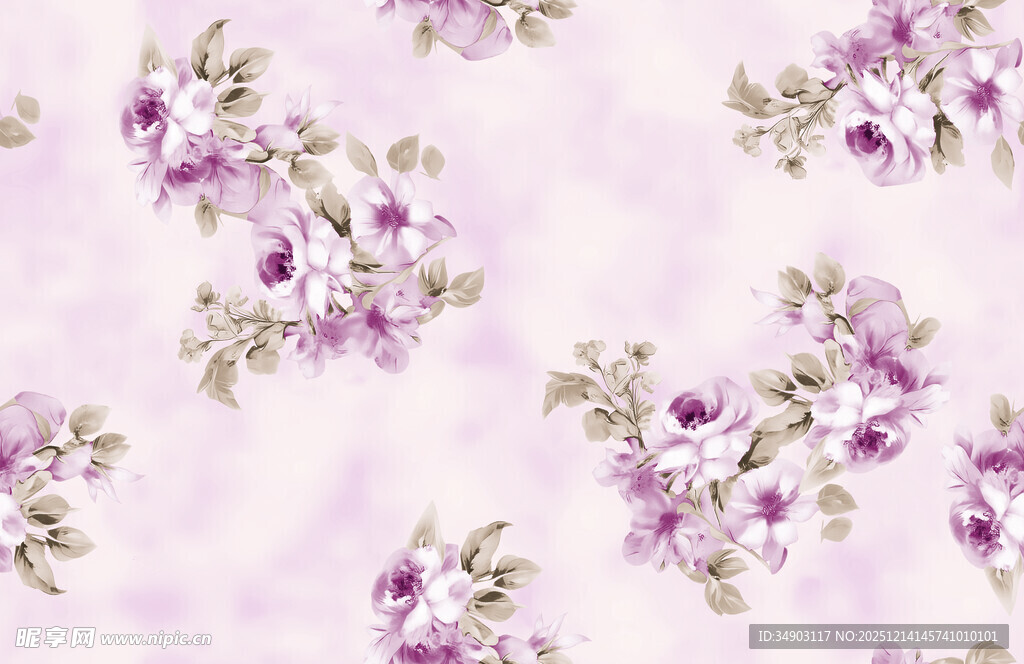 淡紫色花卉图案背景