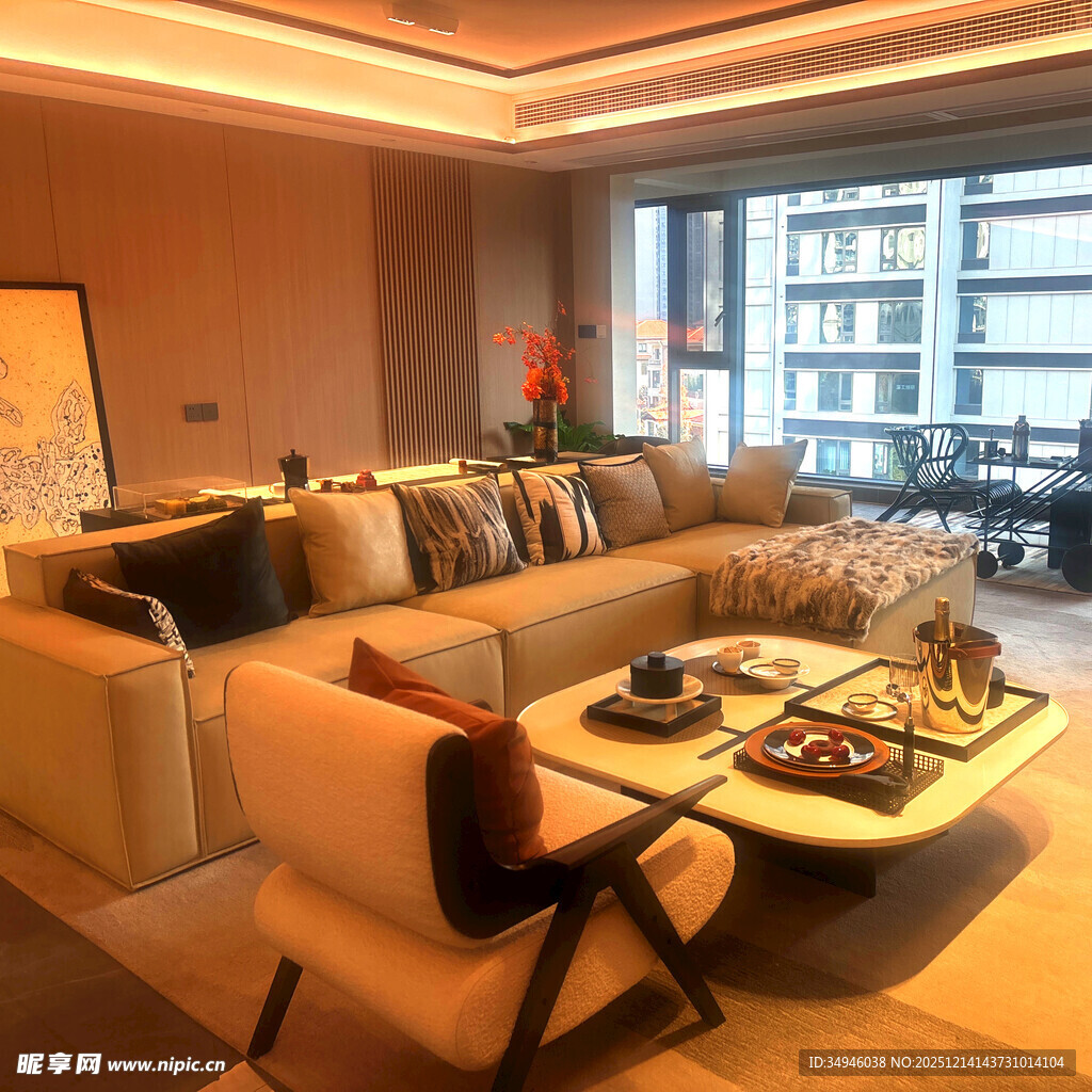 现代豪华客厅优雅家居场景