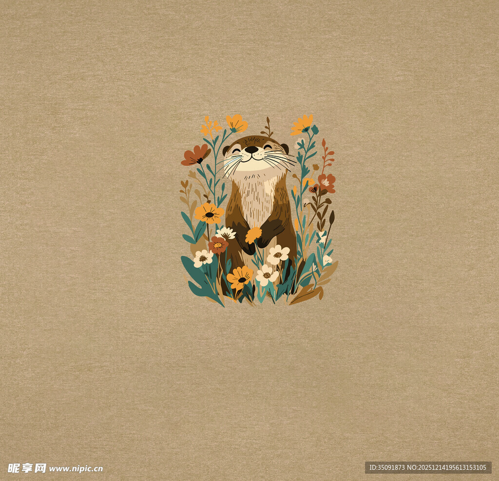 可爱动物插画装饰图案