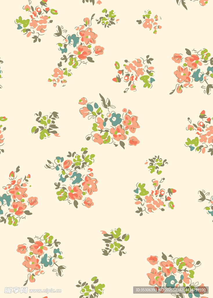 清新花卉图案背景