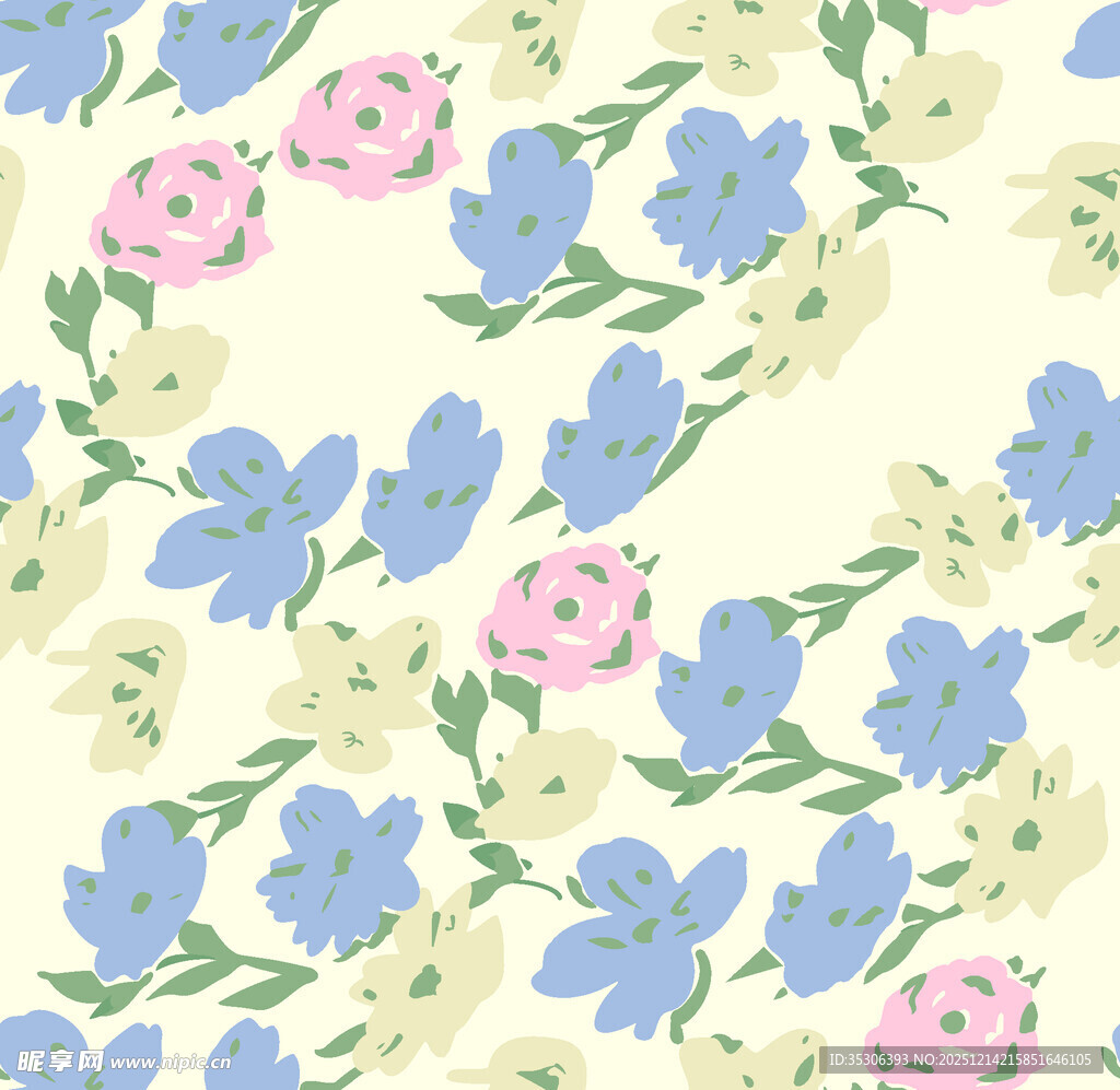 清新花卉图案背景