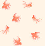 游动的橙色金鱼图案